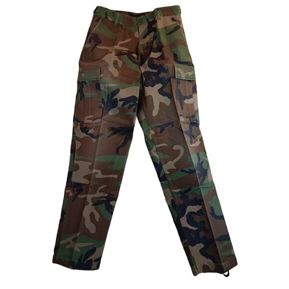 Army Combat Vintage Cargo Trousers Small-Regular 30X32 Woodland Camo Unisex Hunt - Picture 2 of 15